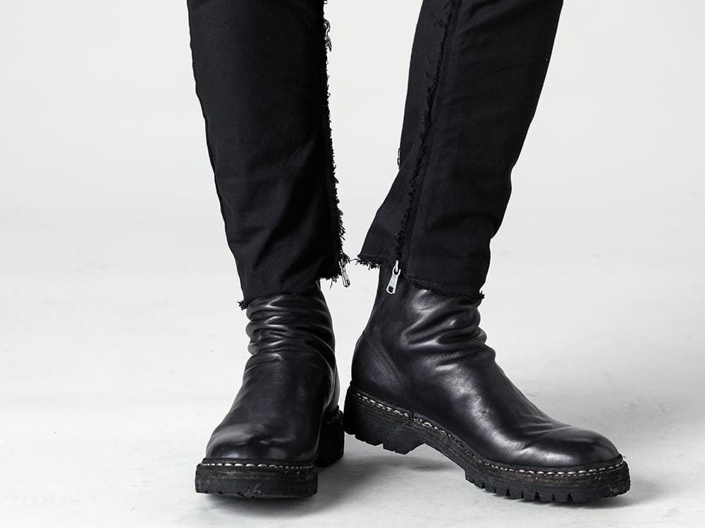 Guidi - グイディ 2023SS 見出し3 - N8 - アトリエパンツ 4TH - 796V_N-BLKT - バックジップブーツラバーソール　ノルヴェジェーゼ - ホースフルグレインレザー - 796V_N BLKT 3-006