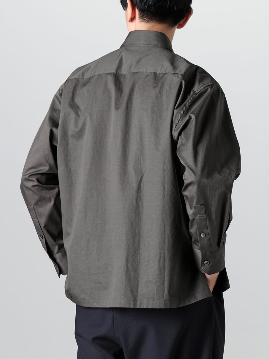 IRENISA - イレニサ 2023SS 見出し2  - IH-23SS-B020-CSS-Olive Charcoal- ワイド ポケット シャツ ブルゾン Olive Charcoal 2-007