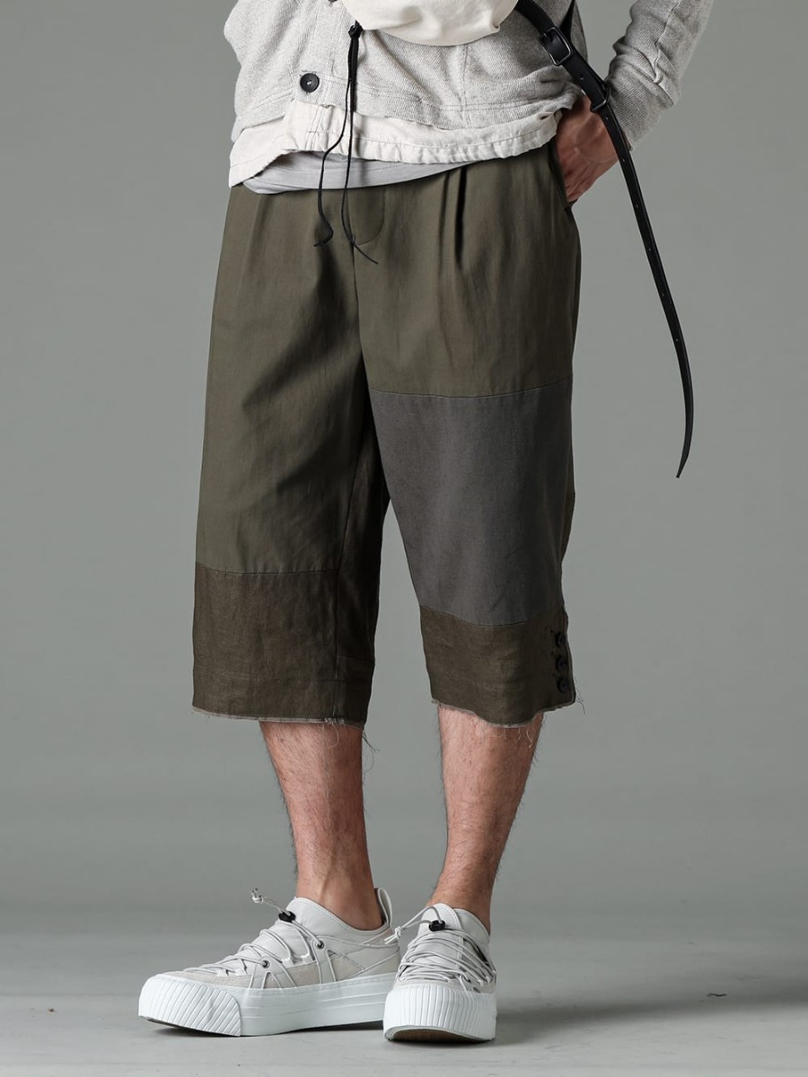 The Viridi-anne - ザ ヴィリジアン 2023SS 七分丈パンツで春らしい清涼感を演出 VI-3569-04-Dark-olive - フラグメント クロップド トラウザー ダーク オリーブ - VI-3555-09-L.Gray - スニーカー L.グレー 3-001