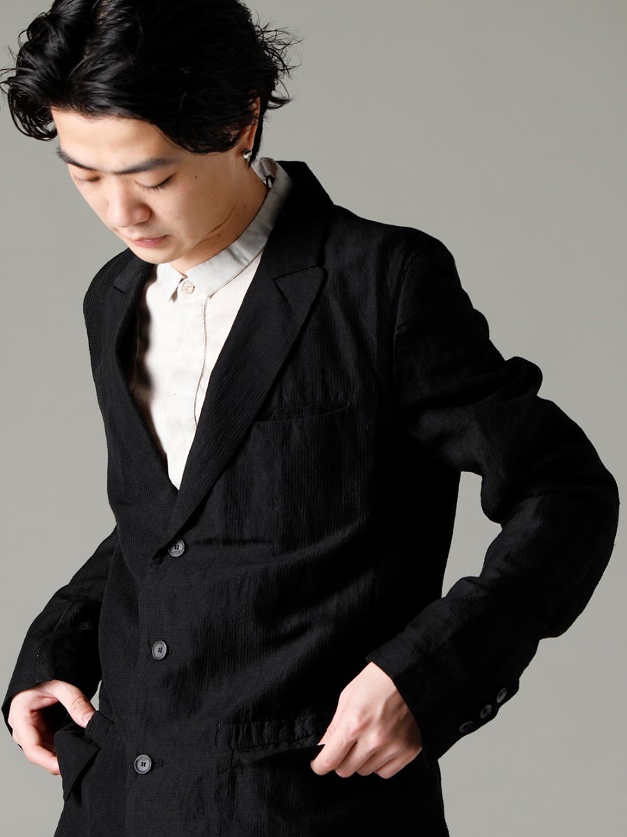 masnada 23SS create three-dimensional gathers with ribbon tape to give a unique look to the back.  - m3041 relaxed jacket M3059 tape Slim Shirt M3022 rib Insert Dart Slim Pants Granite M30S01 sabo 2-002