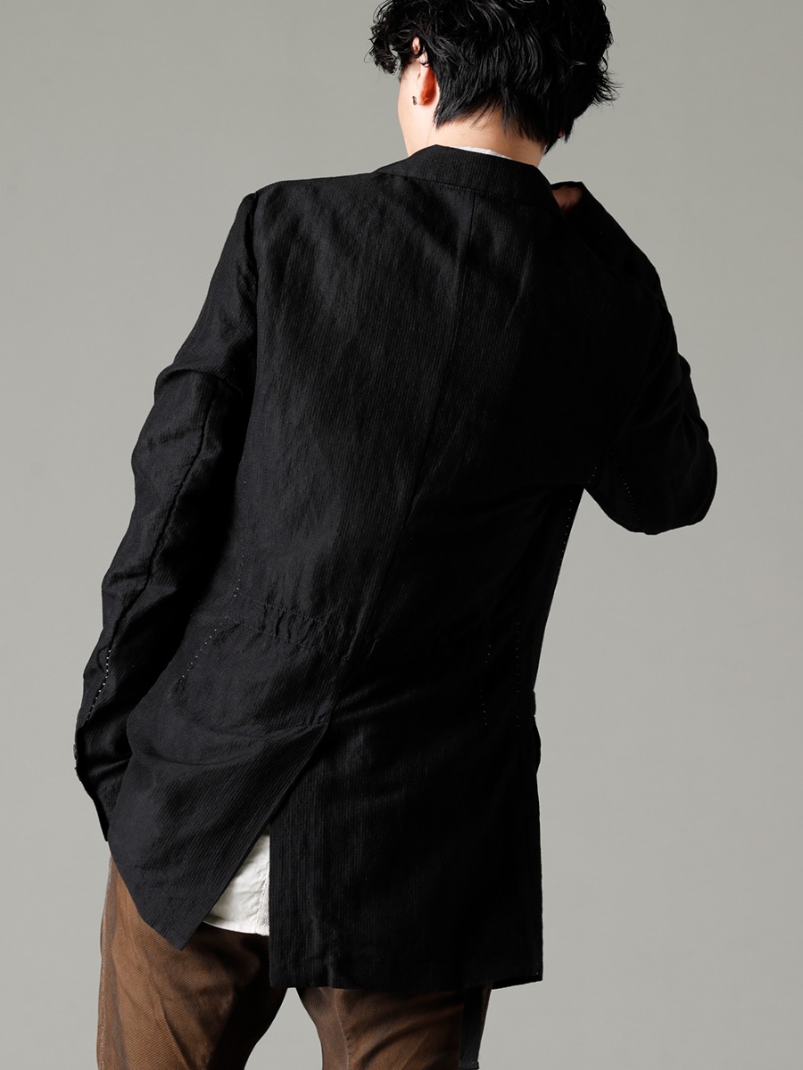 masnada 23SS create three-dimensional gathers with ribbon tape to give a unique look to the back.  - m3041 relaxed jacket M3059 tape Slim Shirt M3022 rib Insert Dart Slim Pants Granite M30S01 sabo 2-004