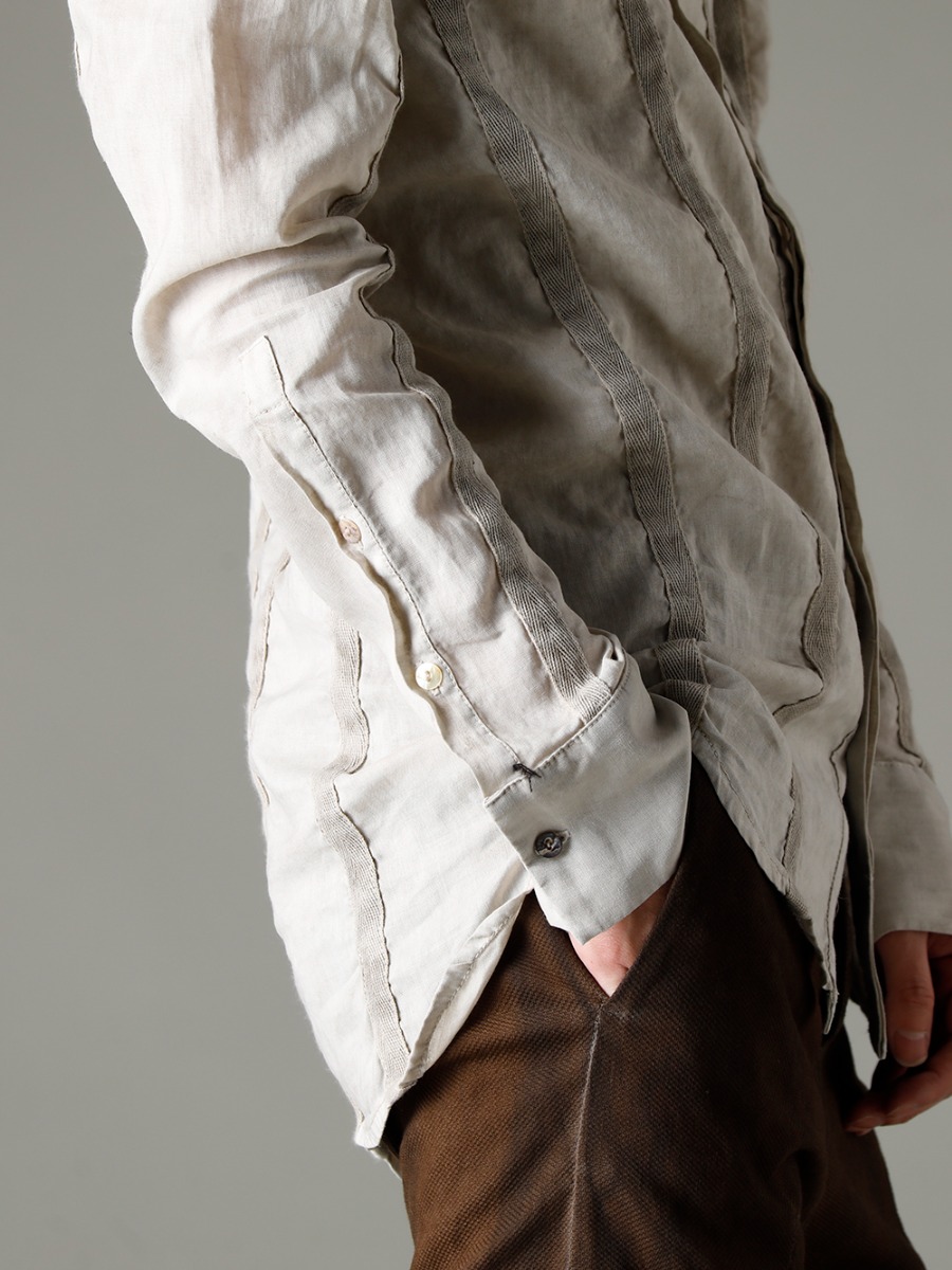 masnada 23SS regular shirt with taped design on all sides - m3059 tape Slim Shirt 3-006