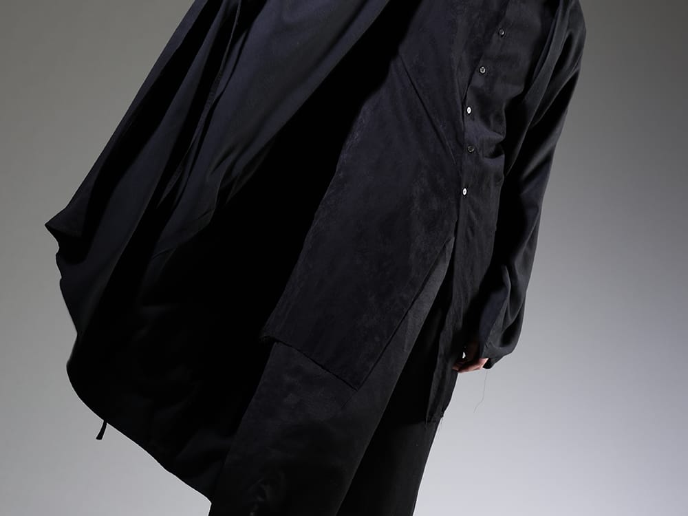 クジャク 2023SS - 和服をベースにした羽織のヤナギコート - 23SS12(ヤナギ コート) KJ-23SS18-Black(ジンチョウゲ シャツ ブラック) - 2-005