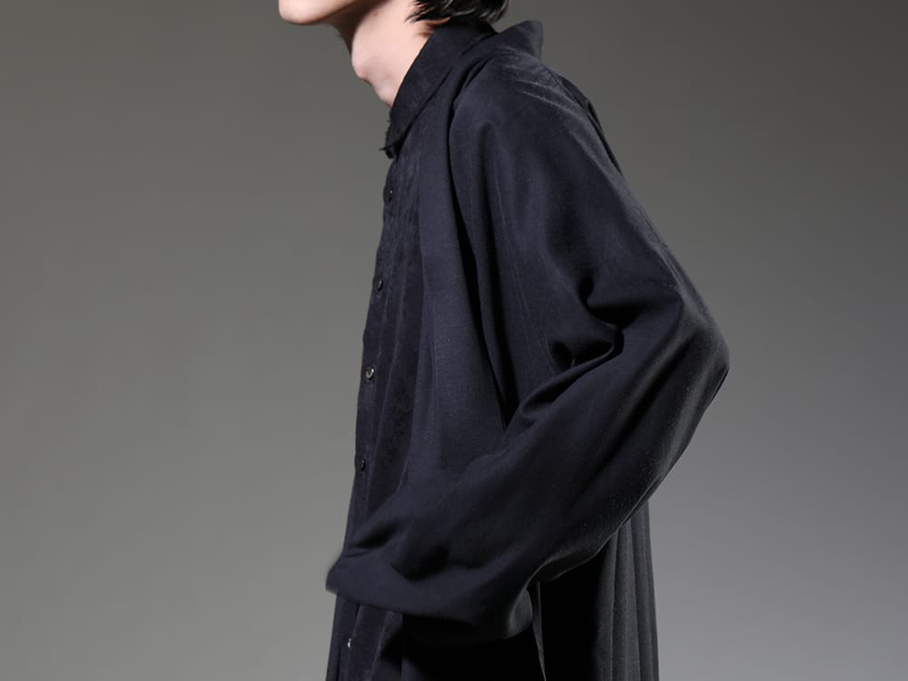 クジャク 2023SS - 和服をベースにした羽織のヤナギコート - 23SS12(ヤナギ コート) KJ-23SS18-Black(ジンチョウゲ シャツ ブラック) - 2-006