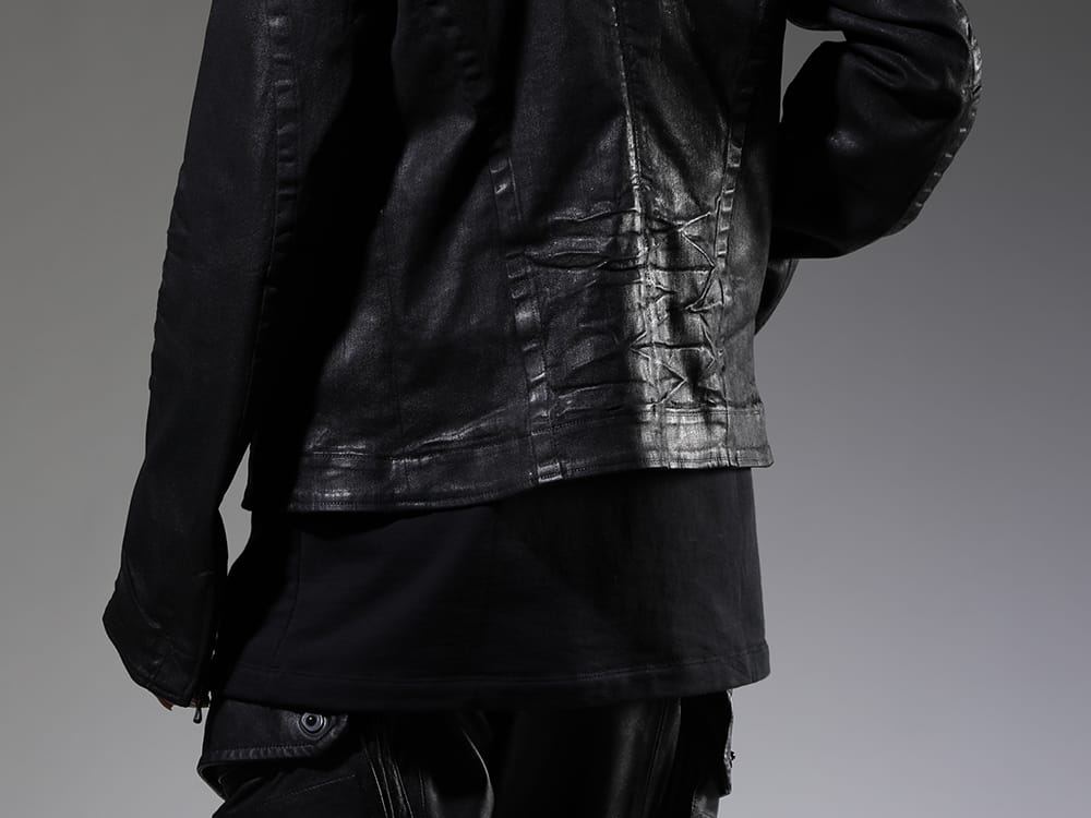 Julius 2023SS - Drape Neck Cutsew Made Slightly Oversized - 819BLM2-C(10.5oz Stretch Denim Coating Seamed Jacket) - 2-008