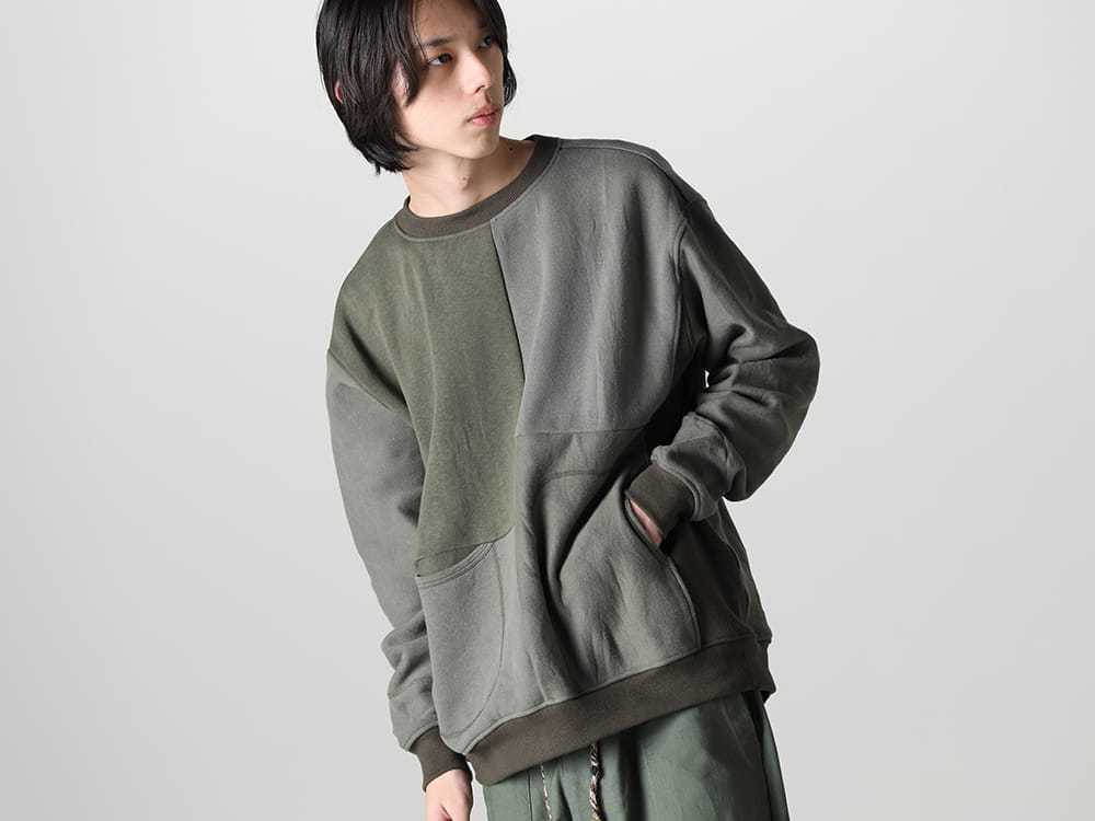インク 2023SS - ink(インク) 2023SSコレクションより第2弾目のアイテムがデリバリー！只今より店頭・通販共に販売スタート！ - ink23-04-Khaki(ミリタリー リバーススウェット カーキ) - 1-002