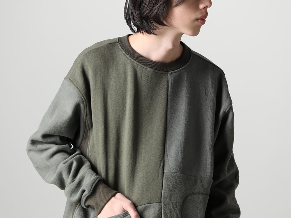 インク 2023SS - ink(インク) 2023SSコレクションより第2弾目のアイテムがデリバリー！只今より店頭・通販共に販売スタート！ - ink23-04-Khaki(ミリタリー リバーススウェット カーキ) - 1-004