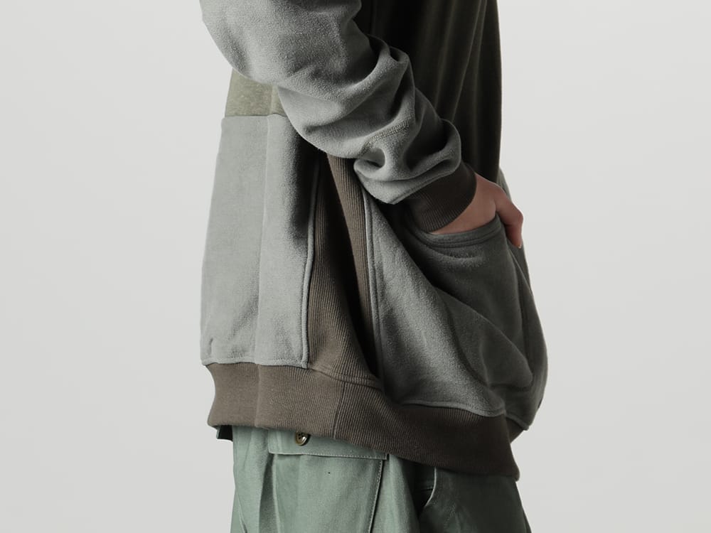 インク 2023SS - ink(インク) 2023SSコレクションより第2弾目のアイテムがデリバリー！只今より店頭・通販共に販売スタート！ - ink23-04-Khaki(ミリタリー リバーススウェット カーキ) - 1-006