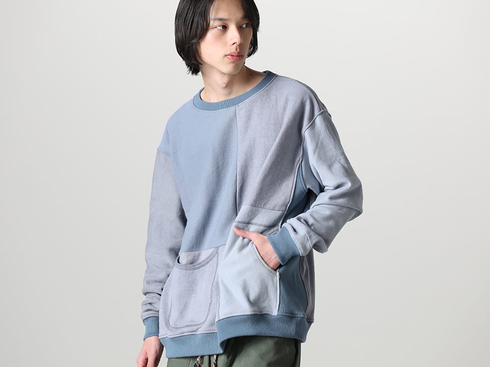 インク 2023SS - ink(インク) 2023SSコレクションより第2弾目のアイテムがデリバリー！只今より店頭・通販共に販売スタート！ - ink23-04-Sax(ミリタリー リバーススウェット サックス) - 1-013