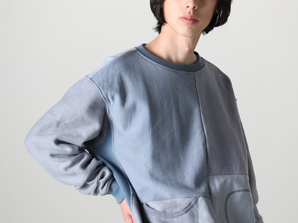 インク 2023SS - ink(インク) 2023SSコレクションより第2弾目のアイテムがデリバリー！只今より店頭・通販共に販売スタート！ - ink23-04-Sax(ミリタリー リバーススウェット サックス) - 1-015