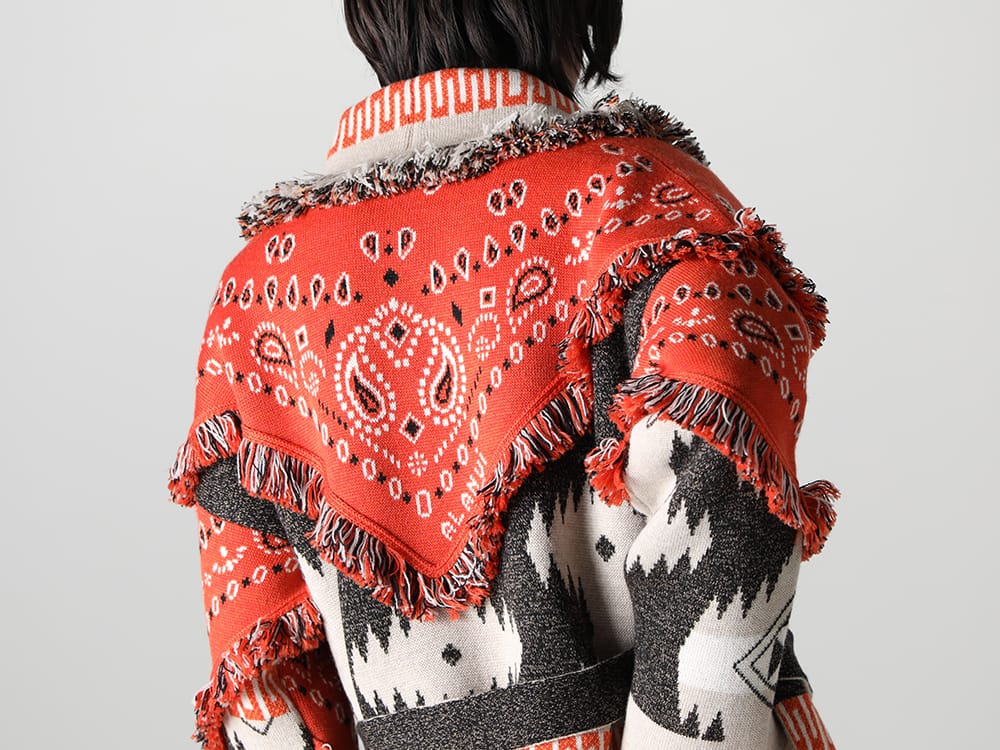 アラヌイ 2023SS - ALANUI(アラヌイ) 2023SSコレクションより最終入荷分のアイテムがデリバリー！只今より店頭・通販共に販売スタート！ - LMHS23-054(アイコンバンダナ パッチワーク ジャカードカーディガン) - 1-006