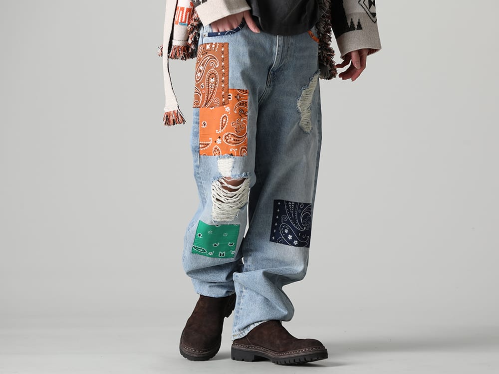 アラヌイ 2023SS - ALANUI(アラヌイ) 2023SSコレクションより最終入荷分のアイテムがデリバリー！只今より店頭・通販共に販売スタート！ - LMYS23-200(バギーデニム パッチワークジーンズ) - 1-007
