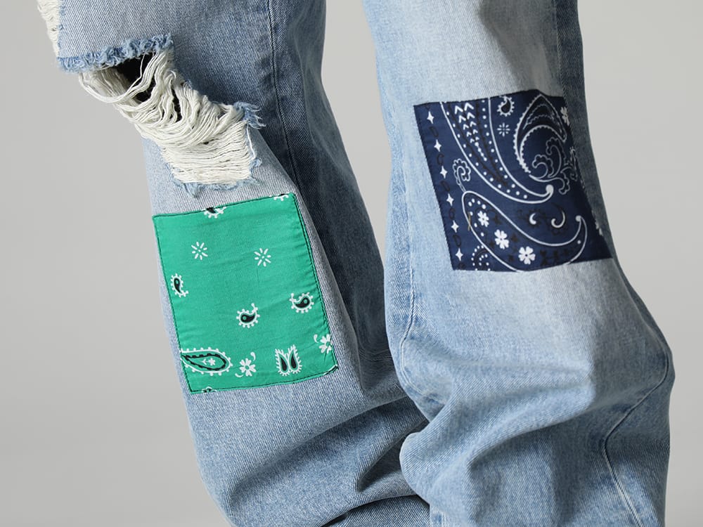 アラヌイ 2023SS - ALANUI(アラヌイ) 2023SSコレクションより最終入荷分のアイテムがデリバリー！只今より店頭・通販共に販売スタート！ - LMYS23-200(バギーデニム パッチワークジーンズ) - 1-010