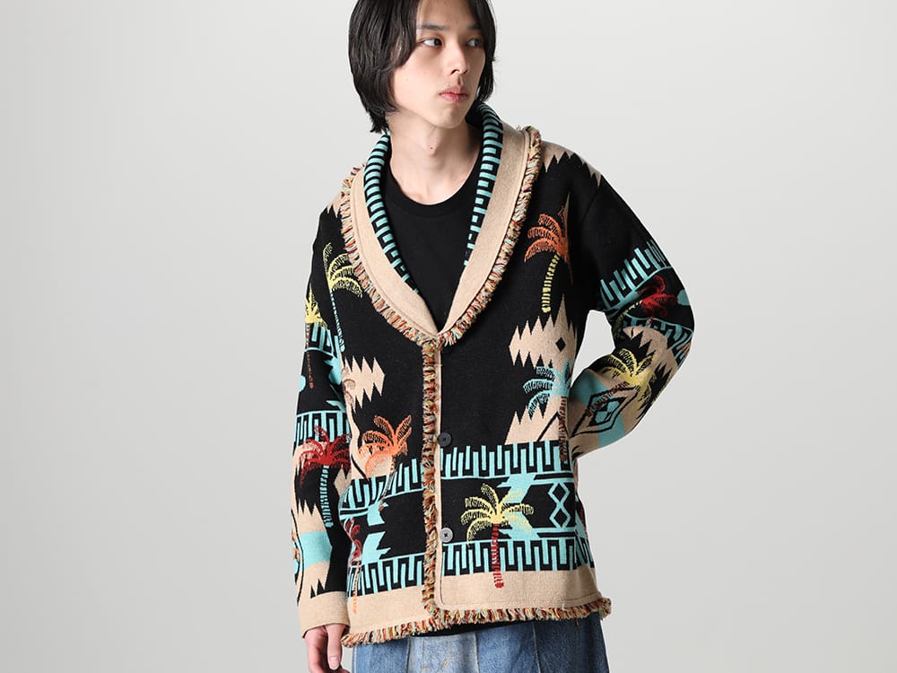 アラヌイ 2023SS - ALANUI(アラヌイ) 2023SSコレクションより最終入荷分のアイテムがデリバリー！只今より店頭・通販共に販売スタート！ - LMHS23-050(パームツリー ジャカード アイコンカーディガン) - 1-021