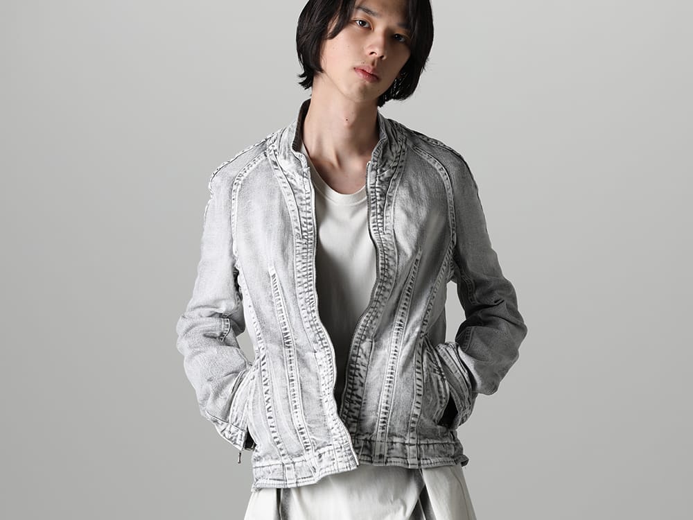ユリウス 2023SS - JULIUS(ユリウス) 2023SSコレクションより第6弾目のアイテムがデリバリー！只今より店頭・通販共に販売スタート！ - 819BLM2-PL(10.5oz ストレッチデニム ウォッシュ シームドジャケット) - 1-008