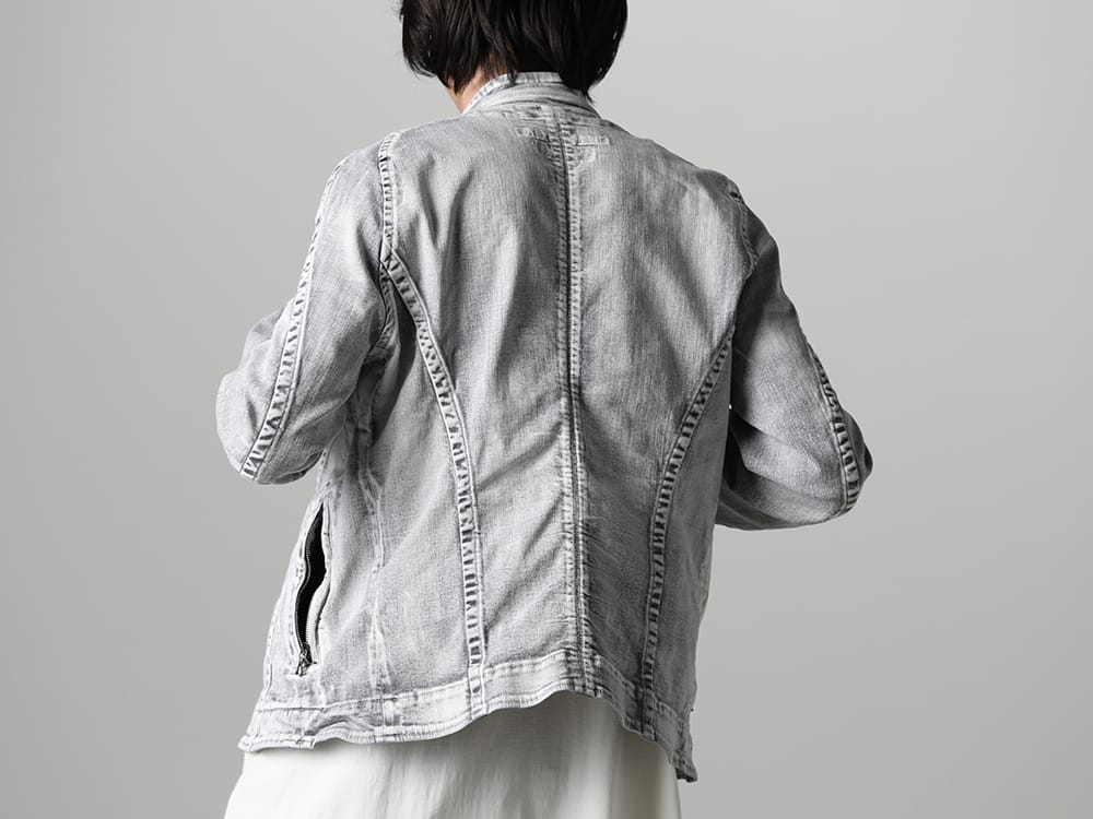 ユリウス 2023SS - JULIUS(ユリウス) 2023SSコレクションより第6弾目のアイテムがデリバリー！只今より店頭・通販共に販売スタート！ - 819BLM2-PL(10.5oz ストレッチデニム ウォッシュ シームドジャケット) - 1-010