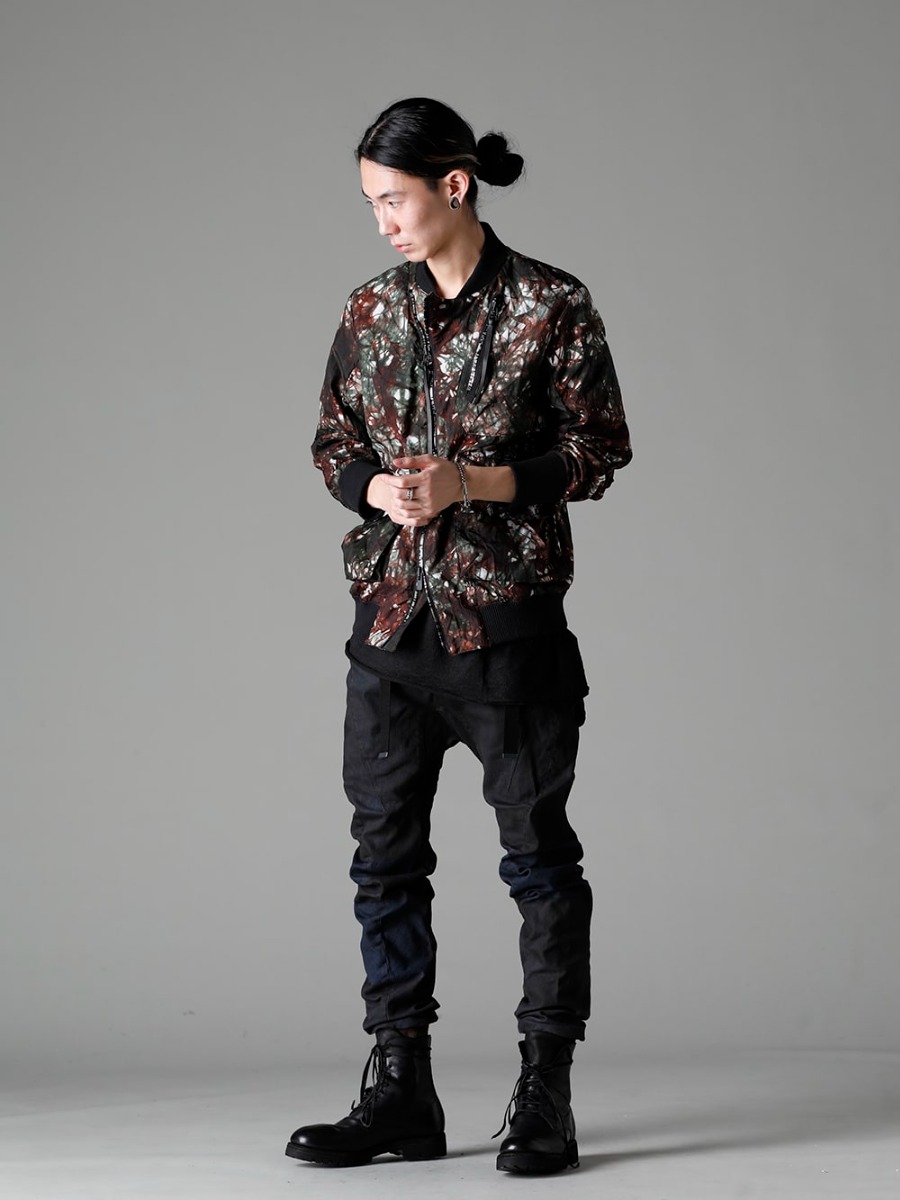 D.HYGEN WERKSTATT:MÜNCHEN23SS Multiple colors are intricately intertwined.様  - ST104-0123S-Moss-Black Mura (unevenly dyed) Nylon Ox Bomber Jacket, Moss Black ST107-0323S Mud-finished stretch denim drop crotch jog pants M2525 Bracelet Carl M1136 Signet Ring Scratched M1735 Ring Combination Faceted 2-009