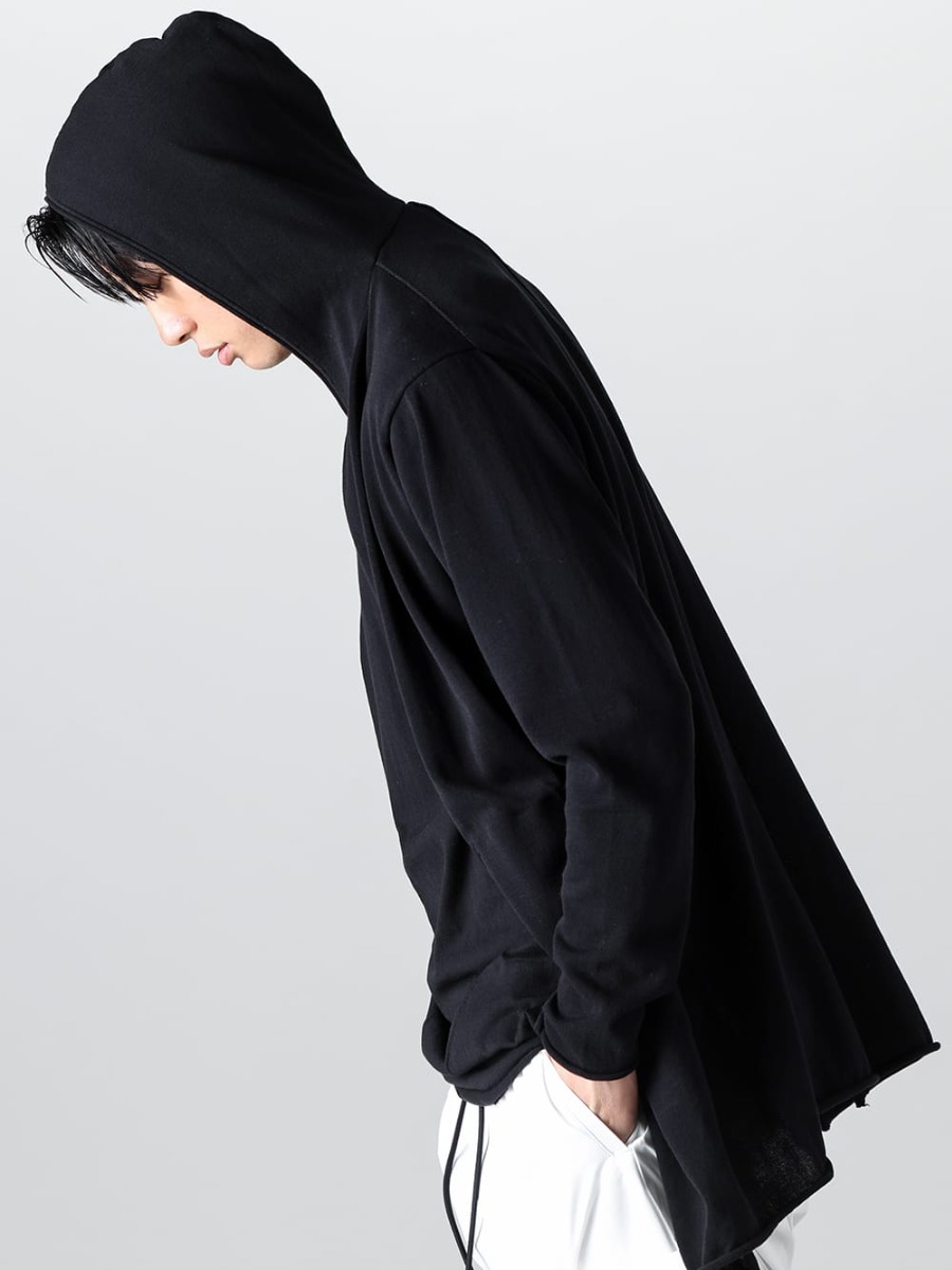 RIPVANWINKLE - リップヴァンウィンクル 2023SS 風通しの良い素材かつ、ミニマルな雰囲気のニットカーデフーディにホワイトカラーのショーツをセレクト。  - RW-504 - ニット カーデ フーディ - RW-528 - クロス ニットジャージー 2-007