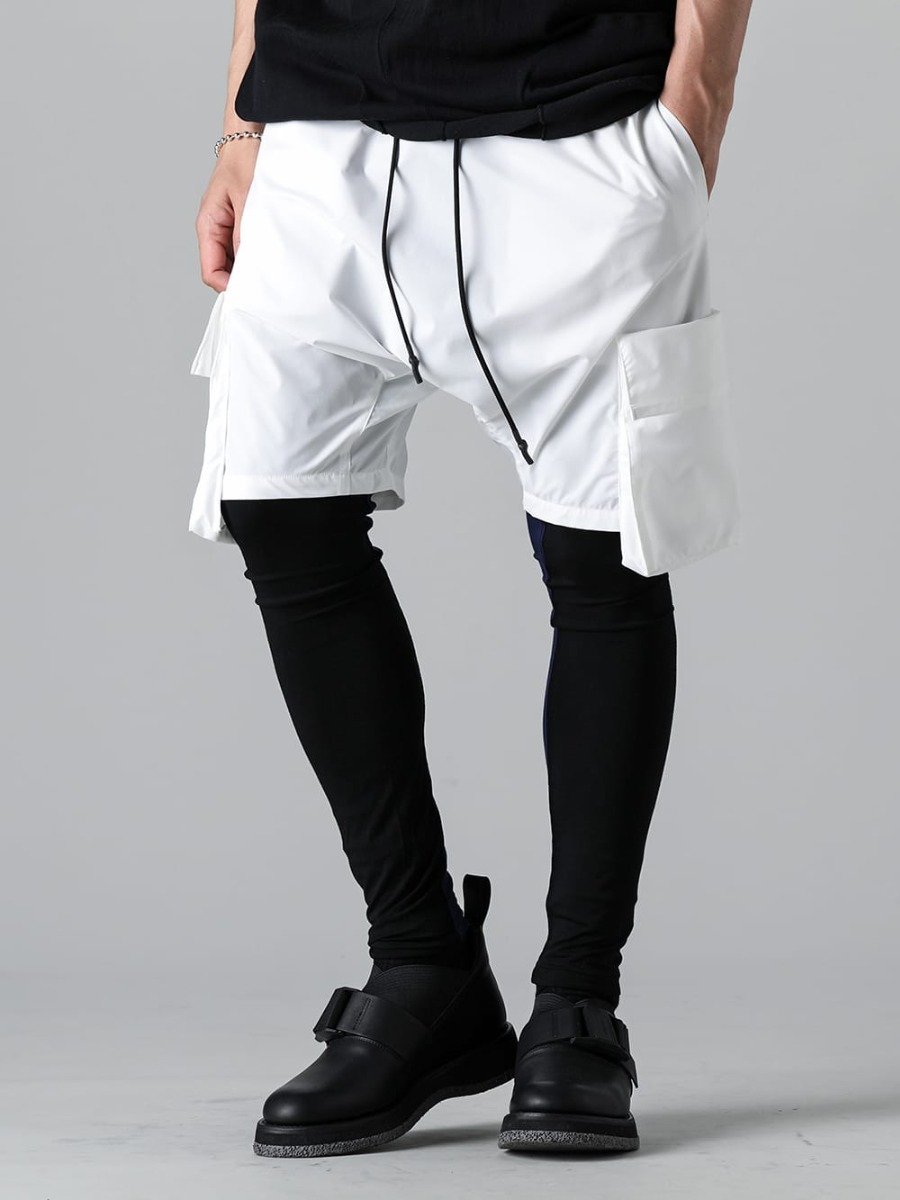 RIPVANWINKLE - リップヴァンウィンクル 2023SS SOLOTEXジャージ素材を使用したクライミング仕様の新型ショーツにバイカラーレギンスをセレクト - RW-538-White - ブッシュショーツ ホワイト - RW-518-Black × Navy - バイカラー レギンス ブラック × ネイビー - RW-520 - タクティカル ダービーゴア 3-001