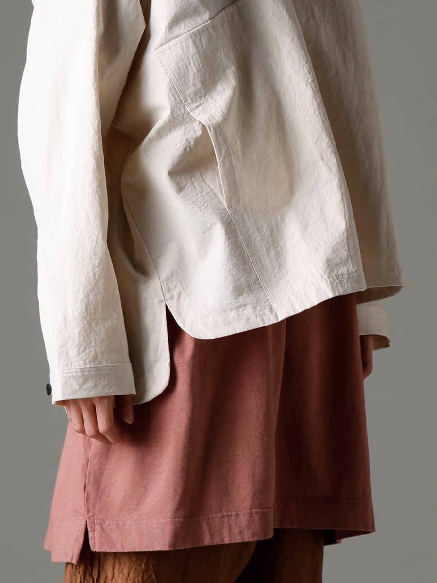 O Project 23SS A design that allows you to enjoy light nuances and just the right amount of roughness  - O15JKT2-KINARI Hoodie Pullover Jacket Kinari Fine Canvas O15TS3-OLD-PINK Long Tee Cotton Hemp Jersey Old Pink 2-005