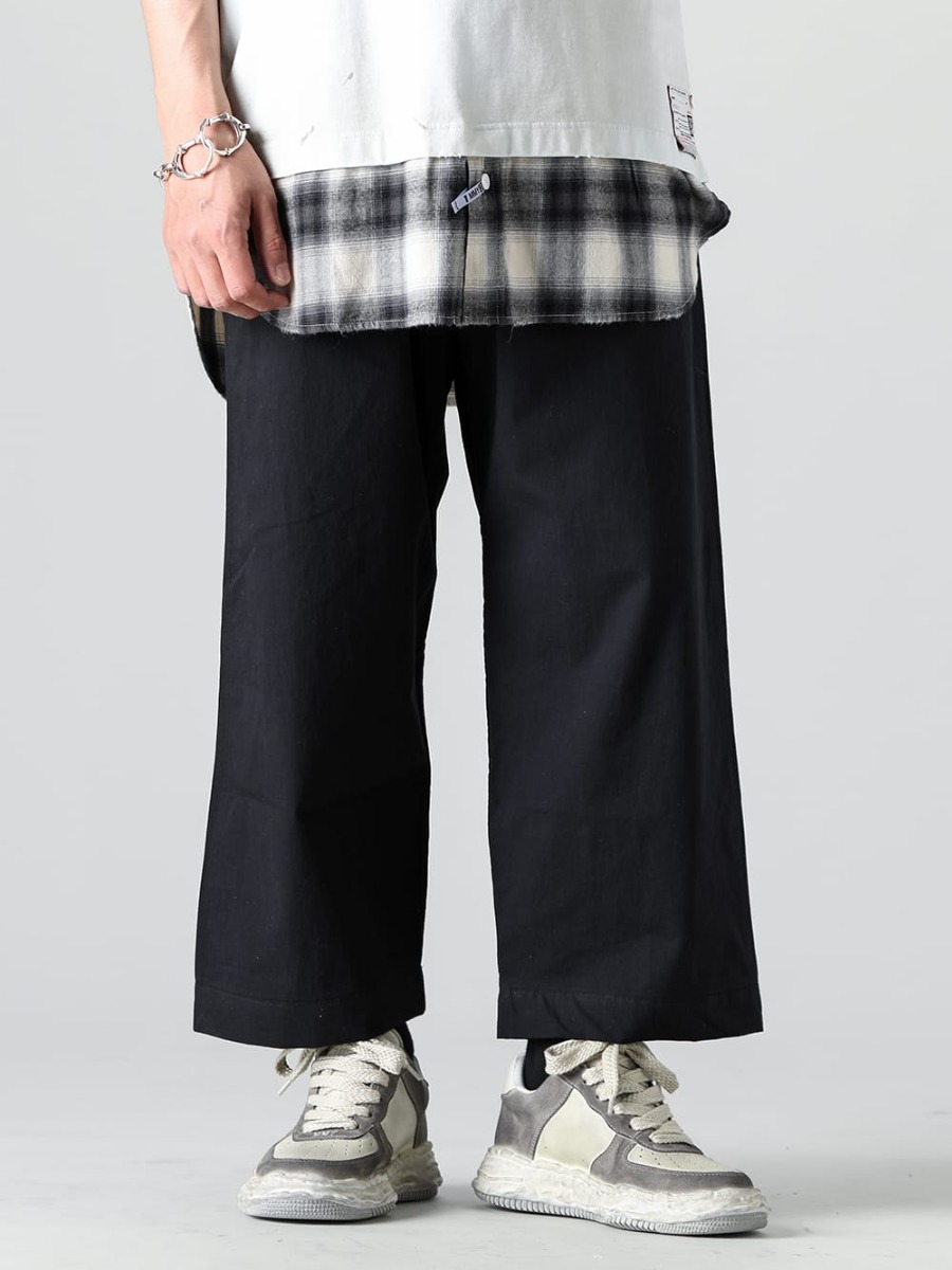 Maison MIHARAYASUHIRO 2023SS These O PROJECT jogging trousers are stress-free and comfortable to wear! - O15TR4-BLACK - JOGGING TROUSERS Water-Repellent Dense Cloth BLACK- A10FW710-White - WAYNE Low- Original sole leather sneakers White 3-001