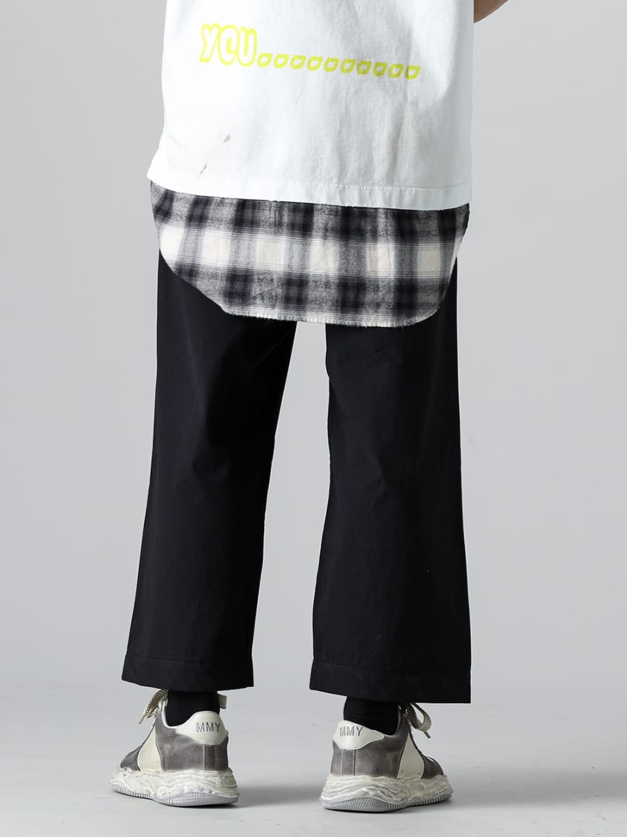 Maison MIHARAYASUHIRO 2023SS These O PROJECT jogging trousers are stress-free and comfortable to wear! - O15TR4-BLACK - JOGGING TROUSERS Water-Repellent Dense Cloth BLACK- A10FW710-White - WAYNE Low- Original sole leather sneakers White 3-002