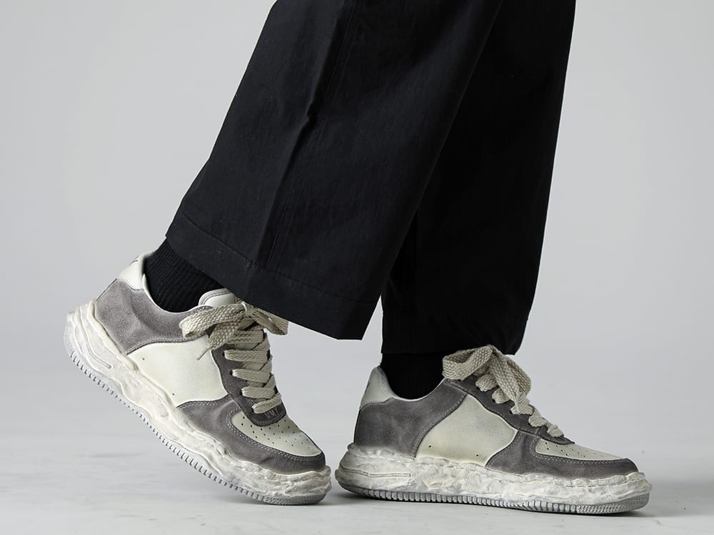 Maison MIHARAYASUHIRO 2023SS These O PROJECT jogging trousers are stress-free and comfortable to wear! - O15TR4-BLACK - JOGGING TROUSERS Water-Repellent Dense Cloth BLACK- A10FW710-White - WAYNE Low- Original sole leather sneakers White 3-004