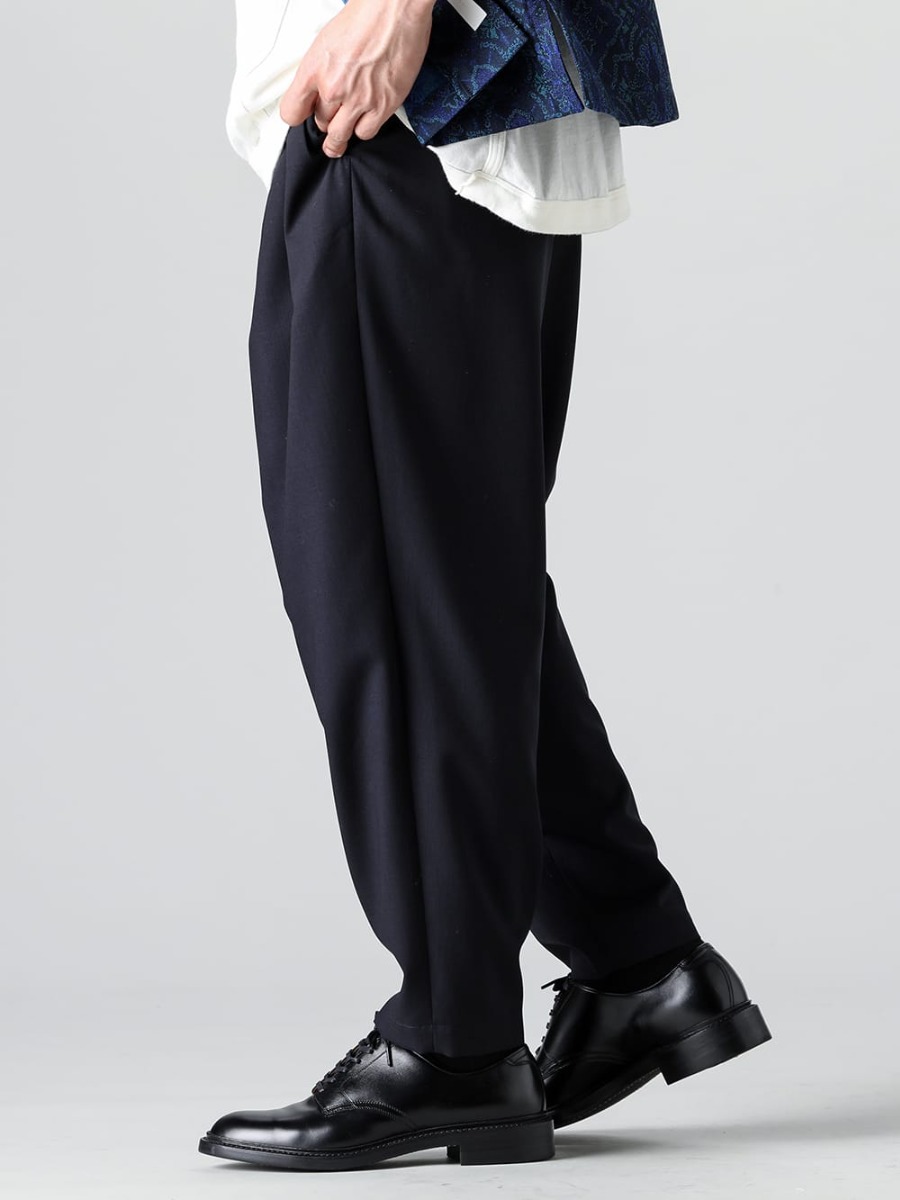 IRENISA - 2023SS Three Tuck Tapered Pants are a new type of pants with a cool feeling that can be worn even in midsummer! - IH-23SS-P021-MT - Three Tucks Tapered Pants - IH-22SS-S001-RC - Leather Shoes 3-002