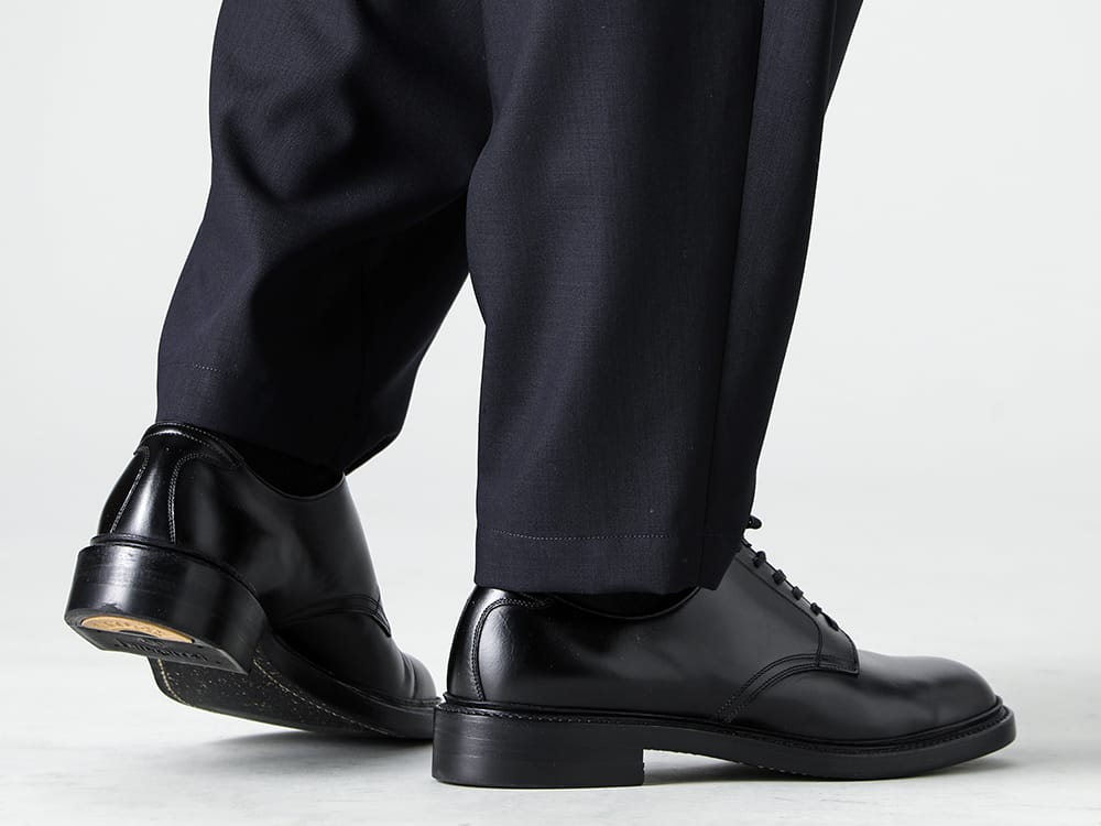 IRENISA - 2023SS Three Tuck Tapered Pants are a new type of pants with a cool feeling that can be worn even in midsummer! - IH-23SS-P021-MT - Three Tucks Tapered Pants - IH-22SS-S001-RC - Leather Shoes 3-006