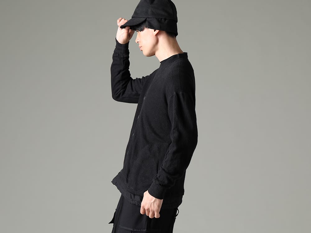 The Viridi-anne 2023SS - Spring classic items that can be easily worn and removed - VI-3600-01-Black(Linen/Cotton Jersey Cardigan Black) VI-3613-01-Black(Double Layerd T-Shirt Black) VI-3616-09-Black(Cap Black) - 2-002