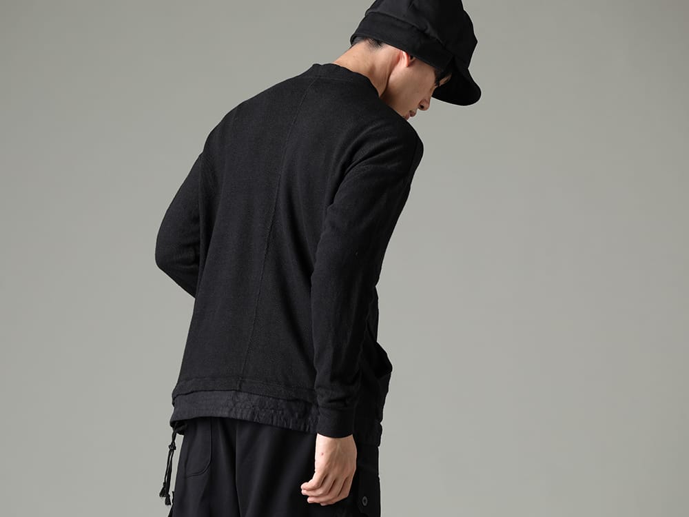 The Viridi-anne 2023SS - Spring classic items that can be easily worn and removed - VI-3600-01-Black(Linen/Cotton Jersey Cardigan Black) VI-3616-09-Black(Cap Black) - 2-003