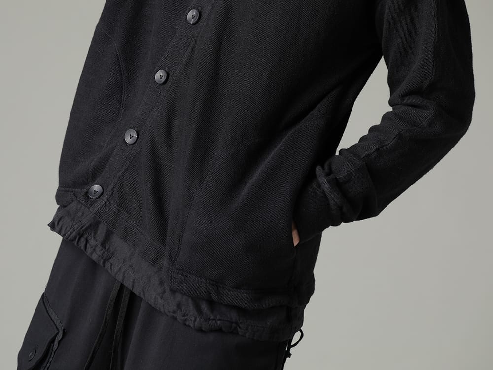 The Viridi-anne 2023SS - Spring classic items that can be easily worn and removed - VI-3600-01-Black(Linen/Cotton Jersey Cardigan Black) - 2-005