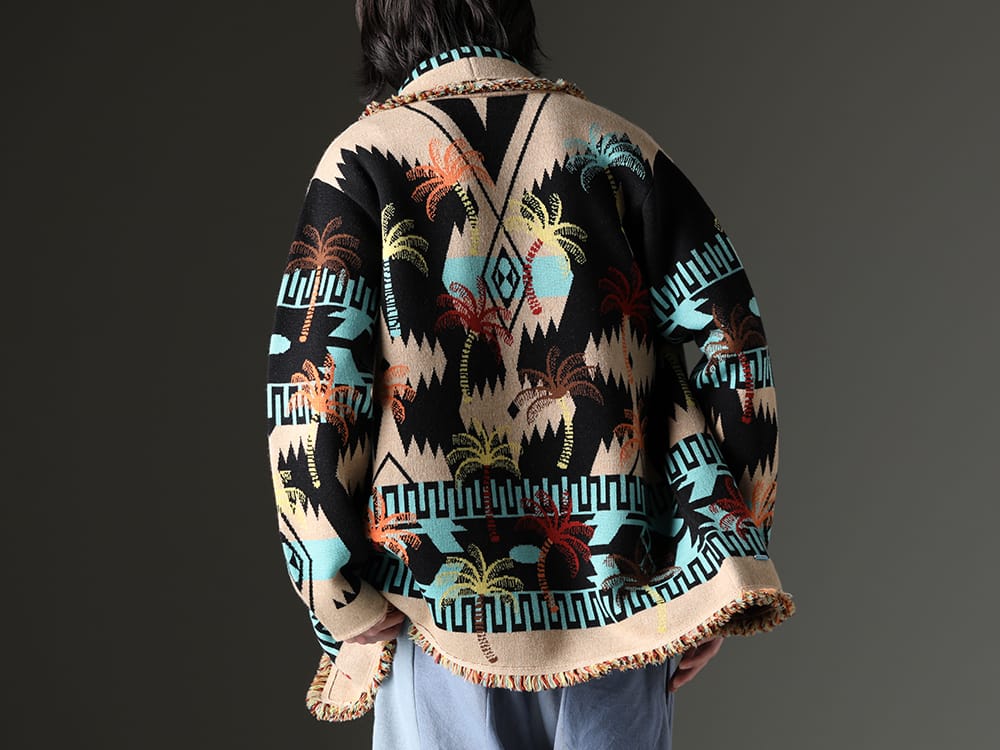 アラヌイ 2023SS - 高級感のある上質ウールで作り上げた1着 - LMHS23-050(パームツリー ジャカード アイコンカーディガン) - 2-003