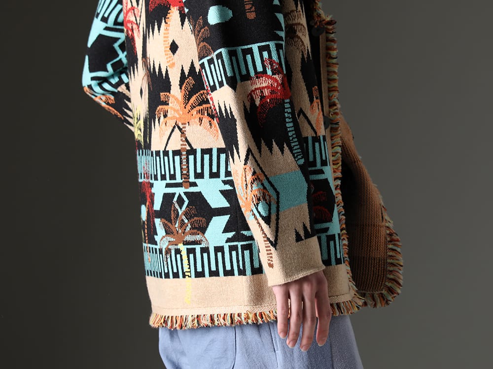 アラヌイ 2023SS - 高級感のある上質ウールで作り上げた1着 - LMHS23-050(パームツリー ジャカード アイコンカーディガン) - 2-007