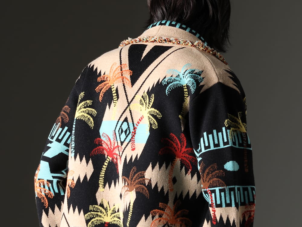 アラヌイ 2023SS - 高級感のある上質ウールで作り上げた1着 - LMHS23-050(パームツリー ジャカード アイコンカーディガン) - 2-008