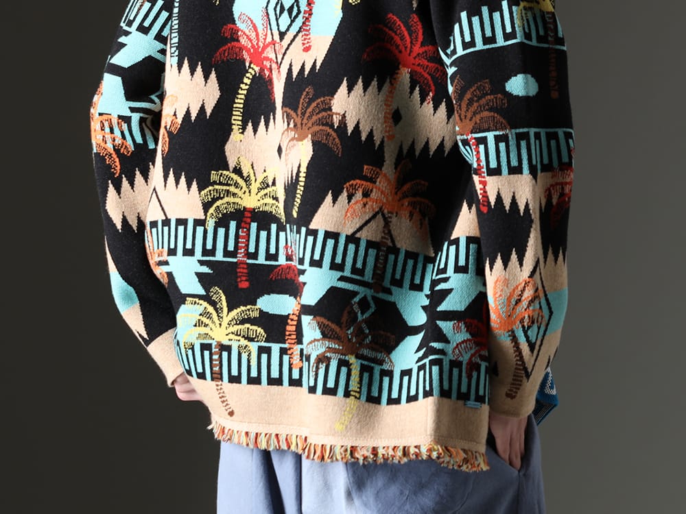 アラヌイ 2023SS - 高級感のある上質ウールで作り上げた1着 - LMHS23-050(パームツリー ジャカード アイコンカーディガン) - 2-009