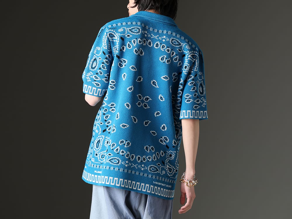 アラヌイ / タカヒロミヤシタザソロイスト 2023SS - 高級感のある上質ウールで作り上げた1着 - LMHS23-022(バンダナ ピケットシャツ ブルースウィムマルチ)  sa.0036SS23-Silver(ボーンシェイプド カラビナ ブレスレット/S/シルバー) sa.0036SS23-Gold(ボーンシェイプドカラビナブレスレット-S- ゴールド) - 2-011