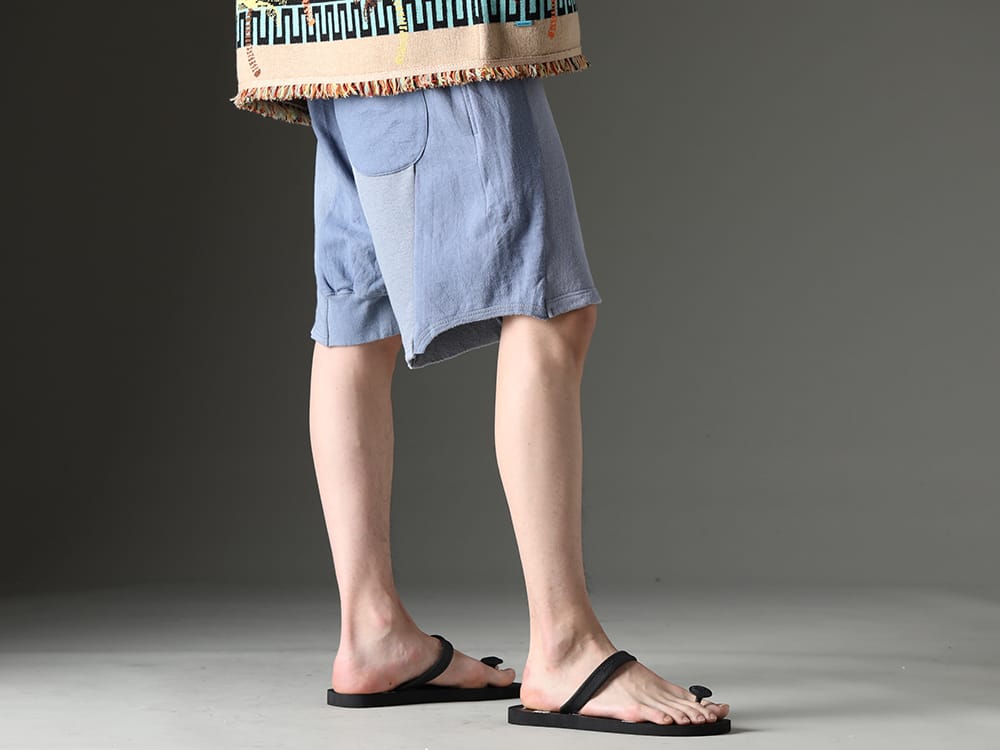 タカヒロミヤシタザソロイスト / インク 2023SS 涼しげな印象の強いカジュアルな下半身 - ink23-14-Sax(ミリタリーショーツ サックス) sgf.0001SS23(ナチュラルマテリアルサンダル) - 3-002