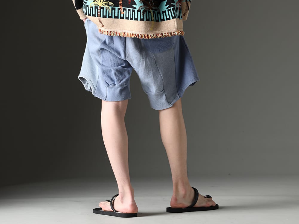 タカヒロミヤシタザソロイスト / インク 2023SS 涼しげな印象の強いカジュアルな下半身 - ink23-14-Sax(ミリタリーショーツ サックス) sgf.0001SS23(ナチュラルマテリアルサンダル) - 3-003