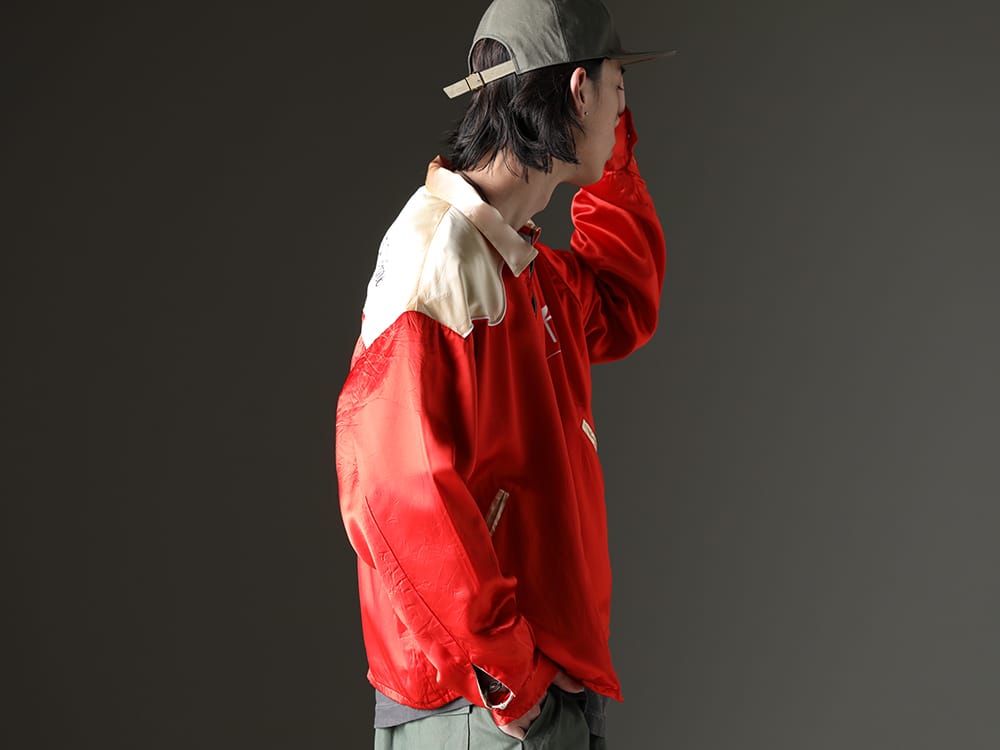 SAINT MICHAEL / NVCLEAR 2023SS - Glossy jacket and textured t-shirt - SM-S23-0000-070(Western Shirt Jacket) NV_002-Vintage-Green(NV LOGO FR ARMY COTTON CAP VINTAGE GREEN) - 2-002