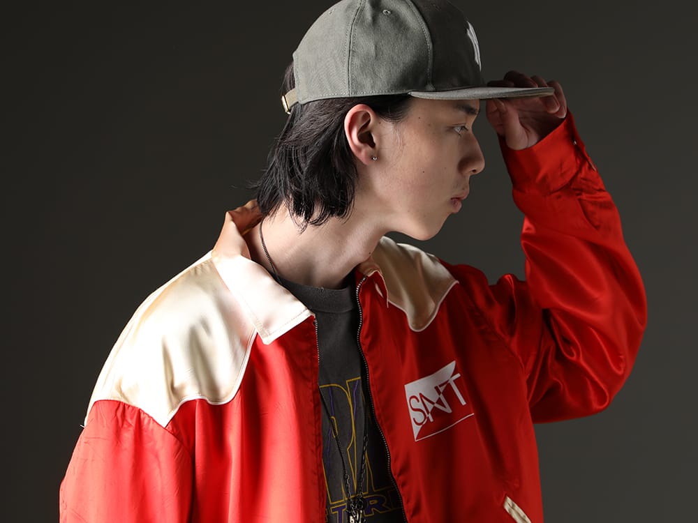 SAINT MICHAEL / NVCLEAR 2023SS - Glossy jacket and textured t-shirt - SM-S23-0000-070(Western Shirt Jacket) SM-S23-0000-029(EVIL SPILIT Long sleeve T-shirt) NV_002-Vintage-Green(NV LOGO FR ARMY COTTON CAP VINTAGE GREEN) - 2-006