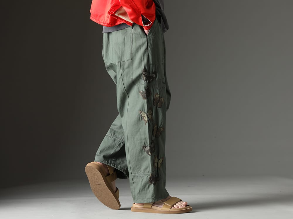 ink / UMA WANG 2023SS High design quality incorporating embroidered butterfly motifs - ink23-11(Bakerfly Pants) US9561-Tan(Mens Sandal Tan) - 3-002