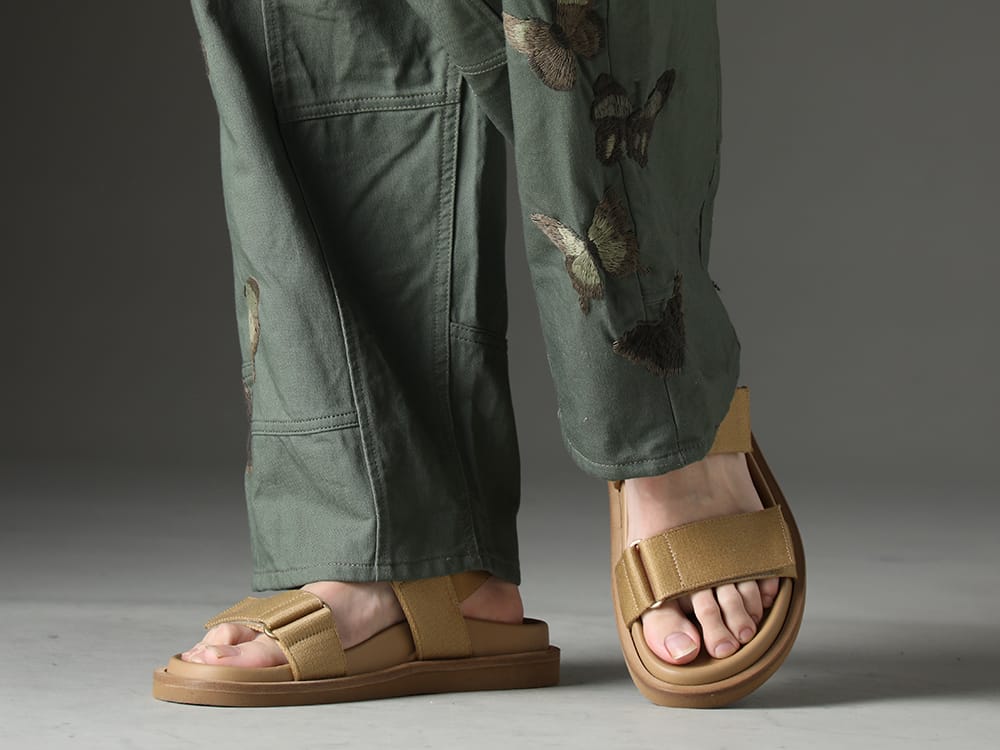 ink / UMA WANG 2023SS High design quality incorporating embroidered butterfly motifs - ink23-11(Bakerfly Pants) US9561-Tan(Mens Sandal Tan) - 3-007