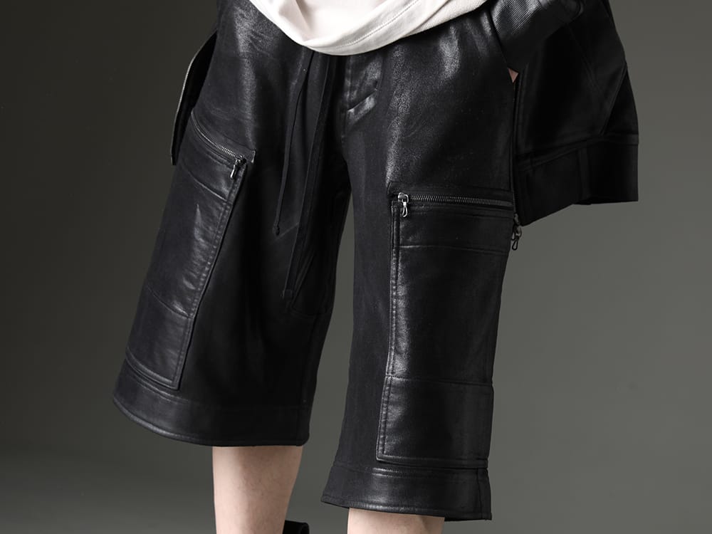 JULIUS 2023SS Presence as strong as leather - 819PAM9-C(Cotton Sweat Coating Cargo Shorts) - 3-004