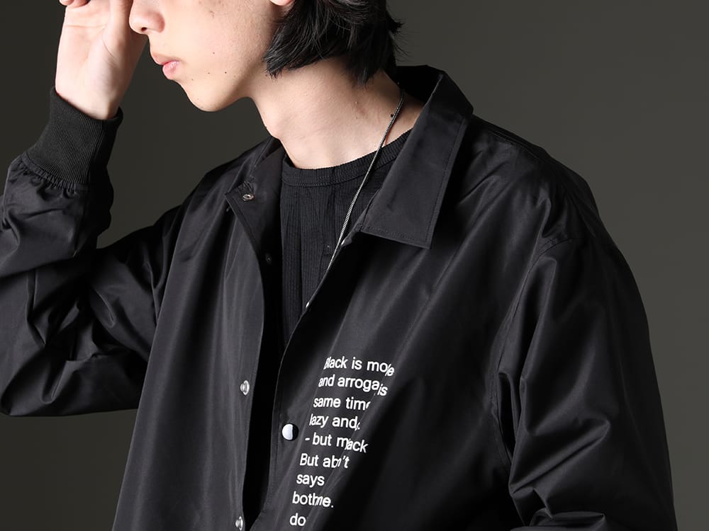 Yohji Yamamoto 2023SS - The item with the highly popular red dahlia dropped in. - HZ-Y90-900(New Era × Yohji Yamamoto Dahlia Coach Jacket) HE-T32-082-Black(Wrinkled Short Sleeve Black) - 2-005