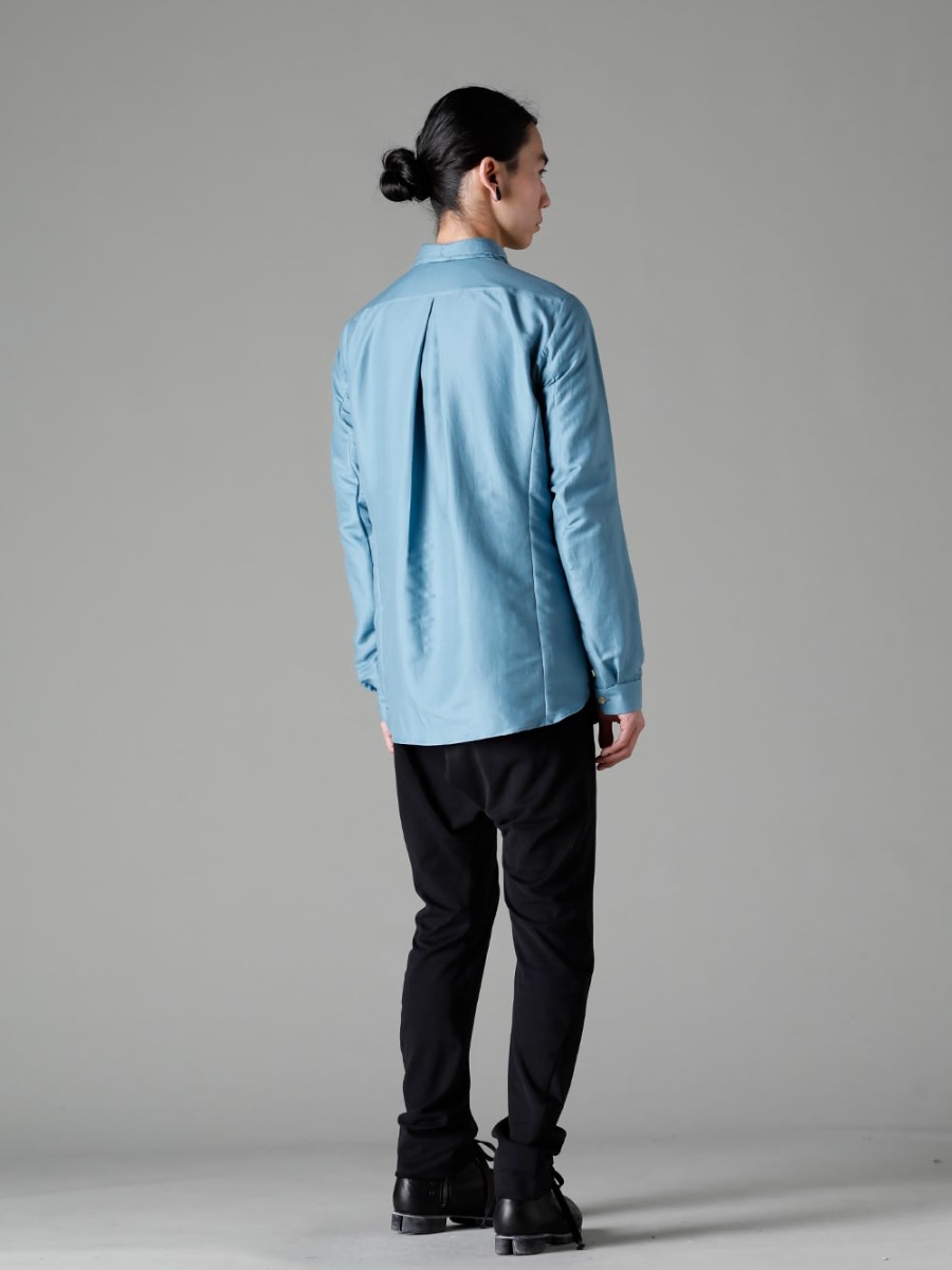 DEVOA 23SS スタンダードな形にアクセントを加えたボタンダウンシャツ - SHN-ESCR Shirt Cotton/silk - PTI-SDES スリム パンツ ショーラーダイナミック - FW-VTHS Leather shoes GUIDI Calf 3-004