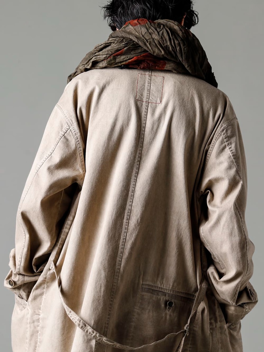 UMA WANG(ユマ・ワン) 23SS(春夏) UMA WANGのコーディネートに合う大判フローラルストールと美しい革のロングストーンバッグ - co11fwls010-CowMineral ロング ストーン カウ ミネラル 3-006