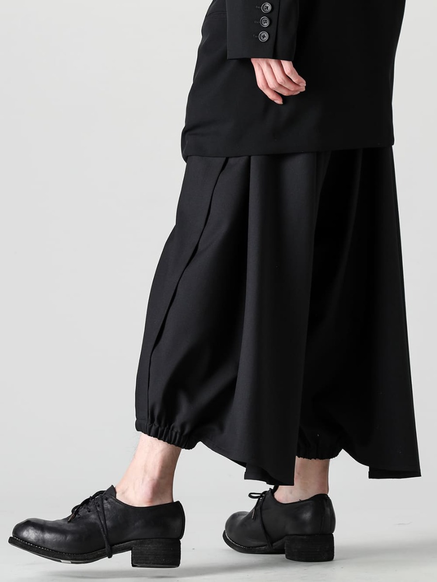 Yohji Yamamoto-ヨウジヤマモト 23SS(春夏) Yohji Yamamotoを代表する名作パンツ - GA-P29-100-カラスパンツ - PL10L-BLKT-オーソピーディック ダービーシューズ ホース フルグレイン レザー - PL10L 3-002