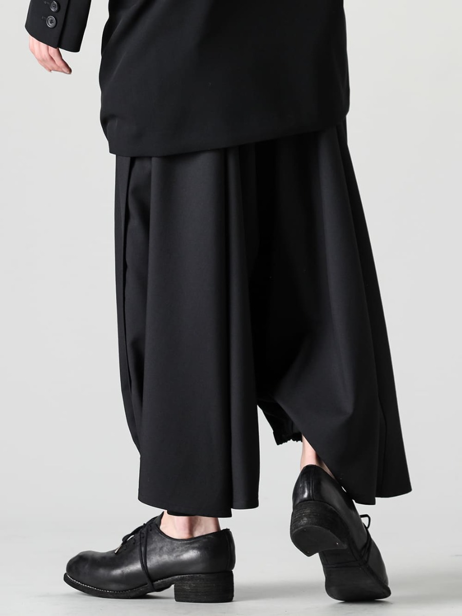 Yohji Yamamoto-ヨウジヤマモト 23SS(春夏) Yohji Yamamotoを代表する名作パンツ - GA-P29-100-カラスパンツ - PL10L-BLKT-オーソピーディック ダービーシューズ ホース フルグレイン レザー - PL10L 3-003