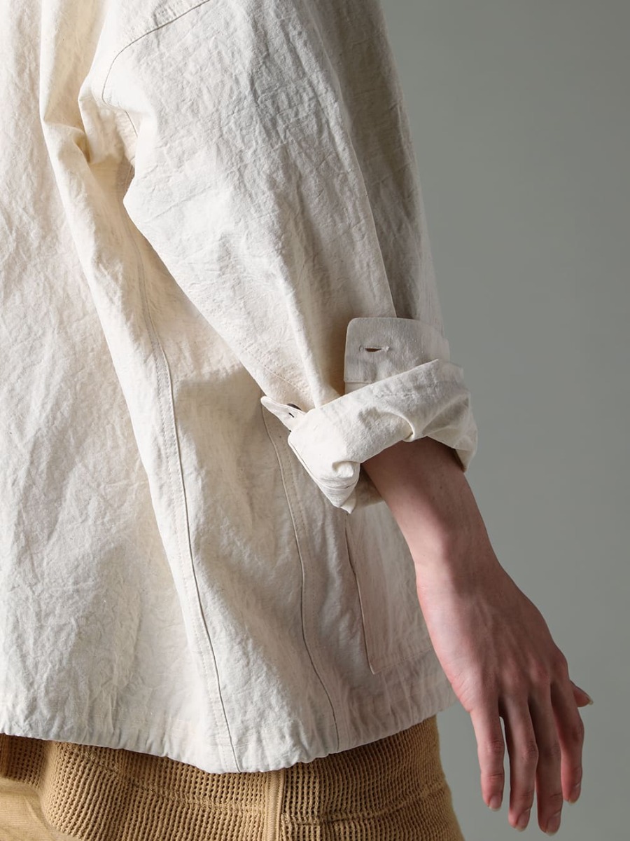 O PROJECT-オープロジェクト シーズン 春夏スタイルに奥行きを与えるメッシュTシャツ  - O15SRT2-KINARI-カバーオール シャツ キナリ ファイン キャンバス - O15TS1-mesh-YELLOW-BEIGE-SS TEE コットン メッシュ イエロー ベージュ - O15TT1-YELLOW-BEIGE-スリーブレス ティー コットン ヘンプ ジャージー イエロー ベージュ  2-005